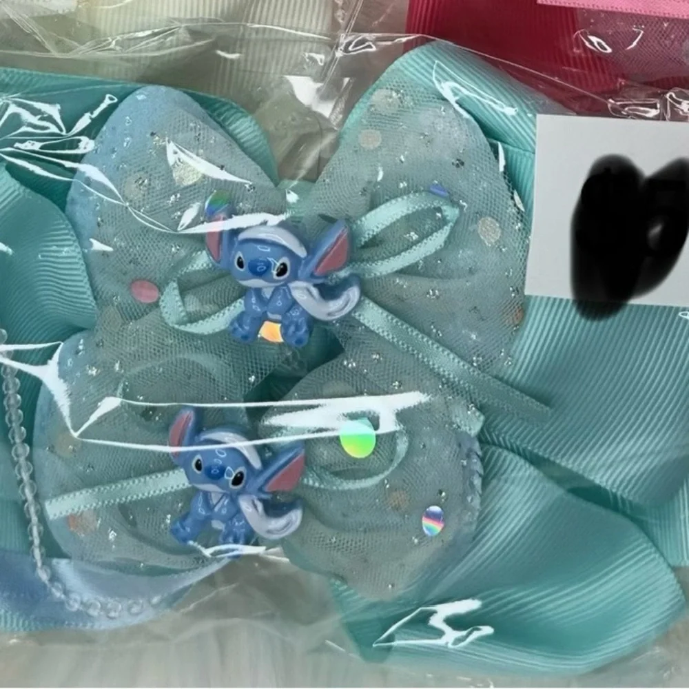 5 sets of 2 stitch Charming Kids Hair Bow Set with Character Accents